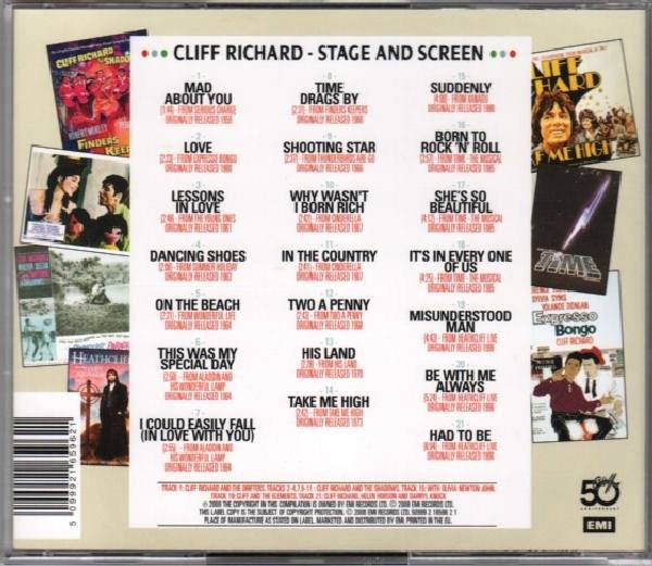 Cliff Richard Stage And Screen : Back